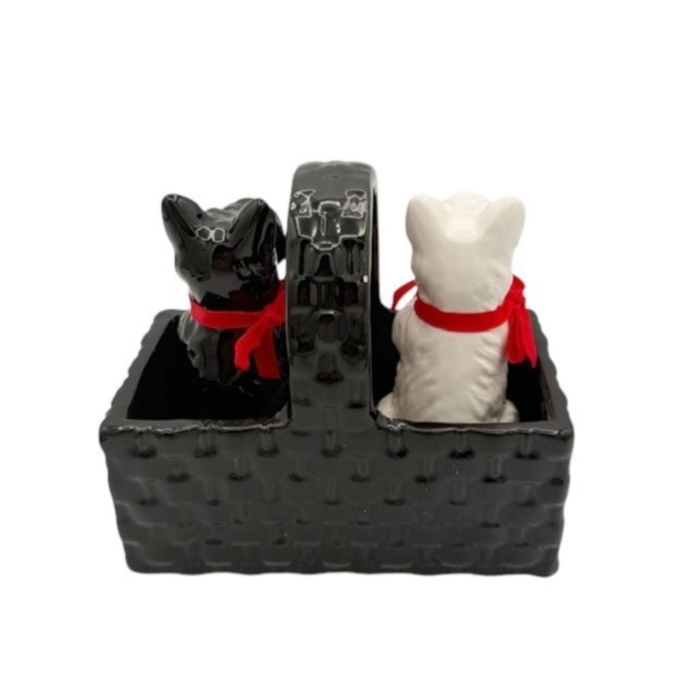 VTG Scottish Terrier Scottie Dog Set Salt Pepper Shakers Coasters Japan Scotland - Picture 8 of 16